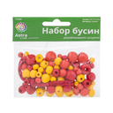Набор деревянных бусин (90 шт.; красный микс) — фото, картинка — 3