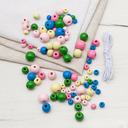 Набор деревянных бусин (90 шт.; пастельный микс) — фото, картинка — 3