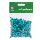 Набор деревянных бусин (бирюзовый микс) — фото, картинка — 3